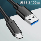 USB3.2 10Gbps Cable USB Type A to USB C 3.2 Gen2 Cable Data Transfer USB C SSD Hard Disk Cable 3A 60W QC 3.0 Fast Charging 1m 2m