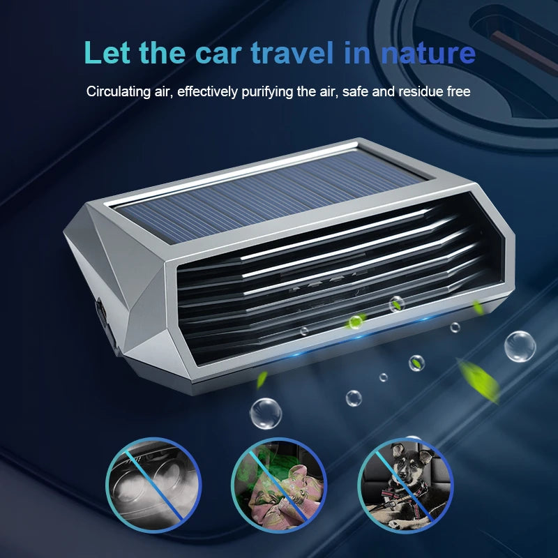 1pc, Solar purifier, automatic operation, air purifier with vibration sensor, can significantly improve the air inside the car i CM World