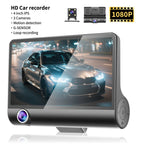 DashCam Car 3Cameras DVR 4Inch Fhd 1080P Auto Video Recorder Three-Lens With Rear View Camera Night Vison Registrator Black Box