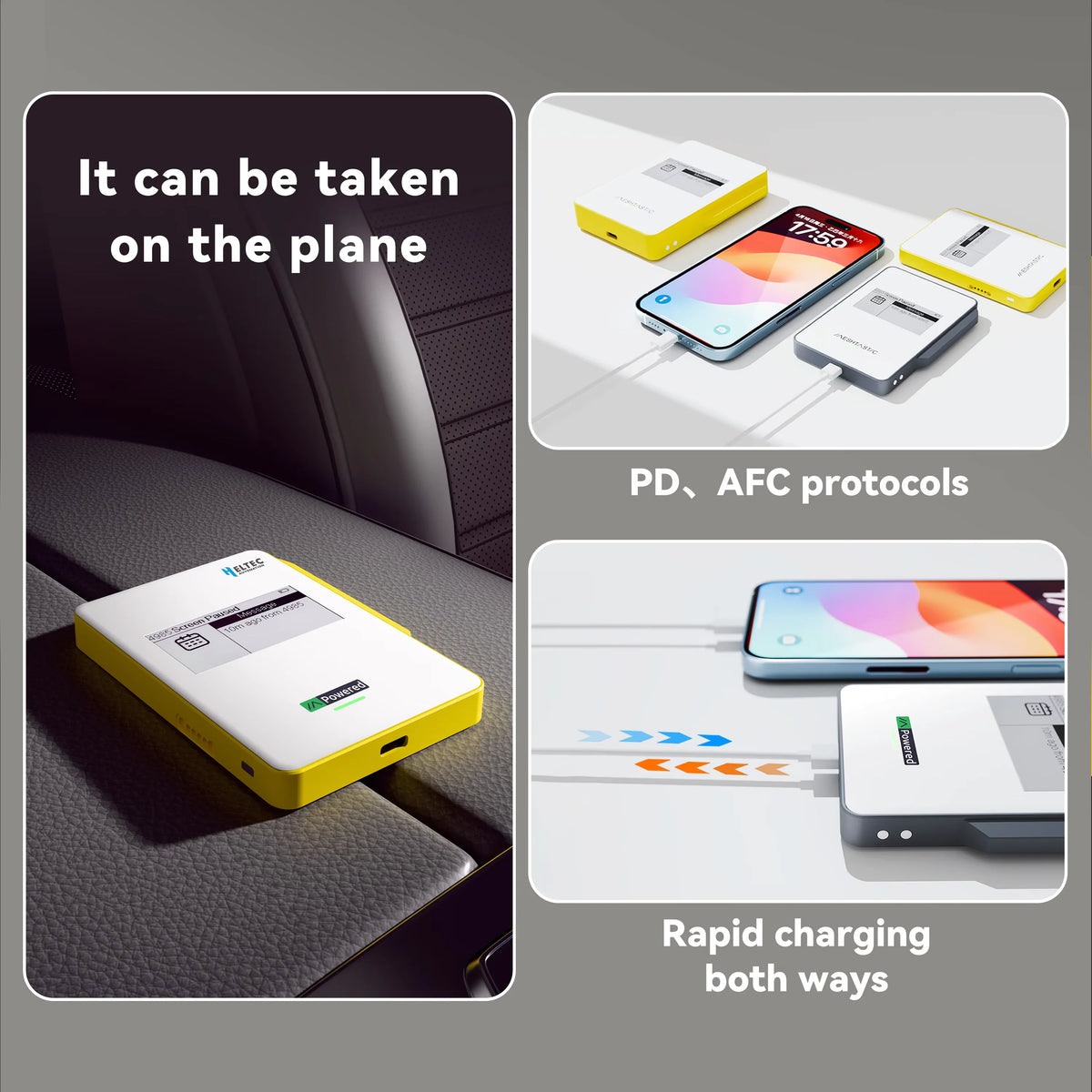 Heltec MeshPocket Meshtastic Node 5000mAh 10000mAh Magnetic Power Bank Qi2 Wireless Charging E-Ink nRF52840 SX1262