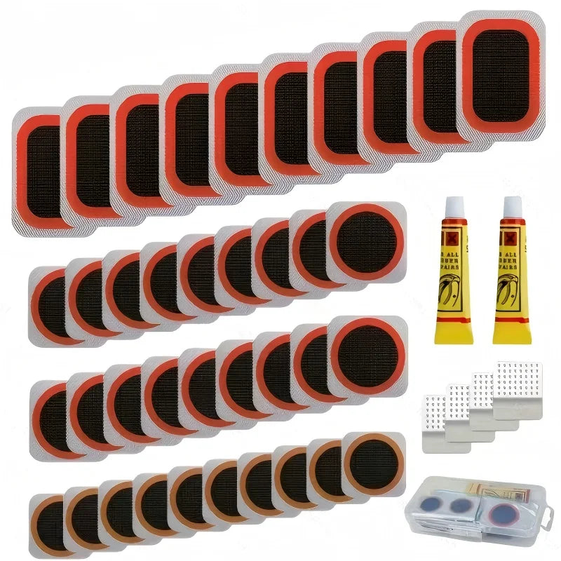 108pcs Parts Bicycle Tire Repair Kit, Tire Repair Kit for Motorcycles Off-road Vehicles Inner Tire Air Chamber Repair Tools Kit CM World