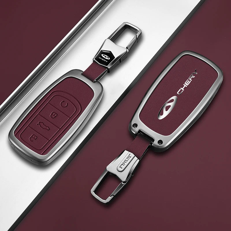 Zinc Alloy Car Key Cover For Chery Tiggo 7 Pro Smart Remote Key Case Shell Anti‑Drop Keychain Auto Accessories