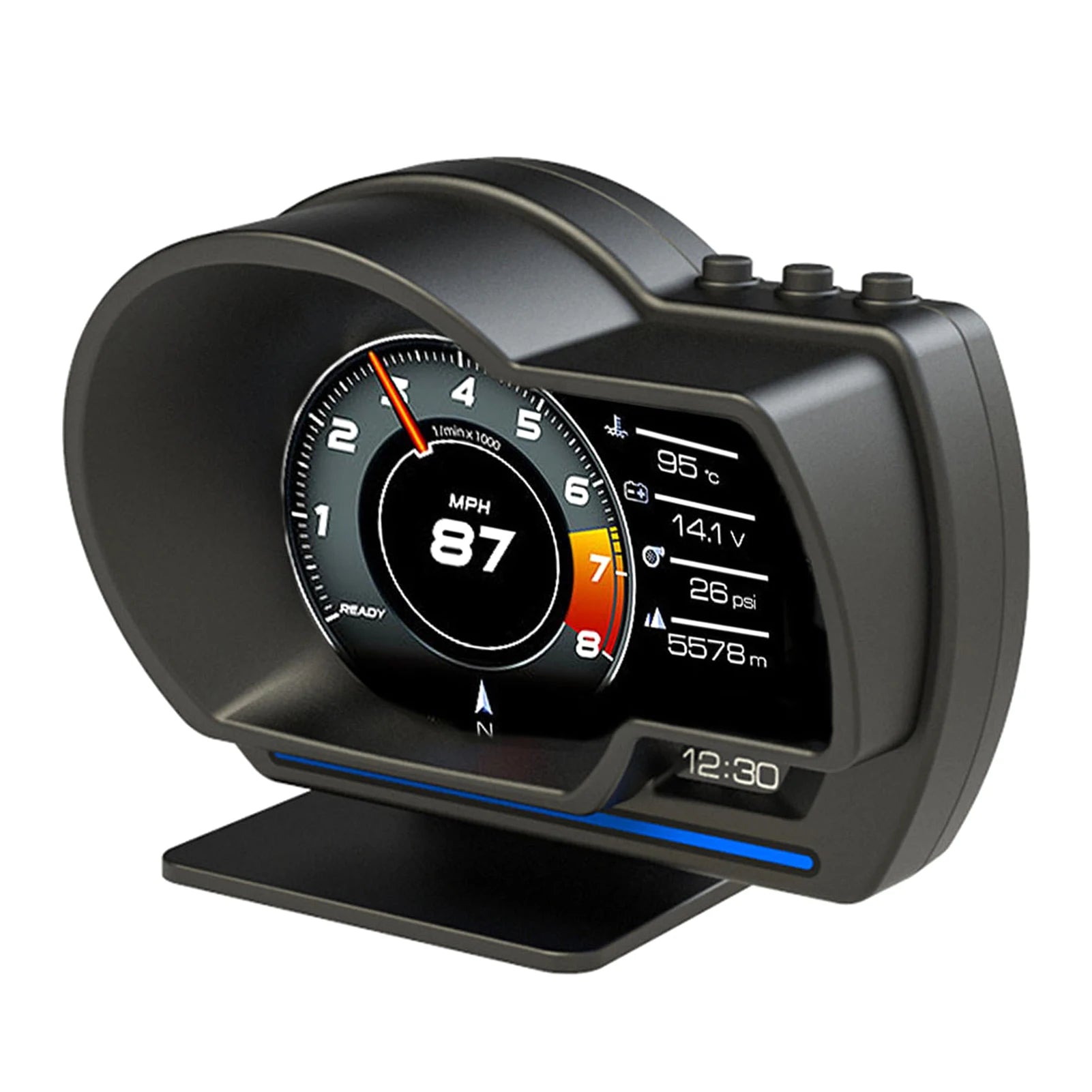 Car Head up Display, Gauge High Definition Speedometer Car Diagnostic Tool OBDⅡ+GPS Smart  OBD Fault Code Elimination CM World