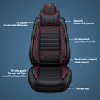 Luxurious PU leather  car seat cover, 3D wing & fixed lumbar support - Soft, comfortable and durable, suitable for most Car CM World