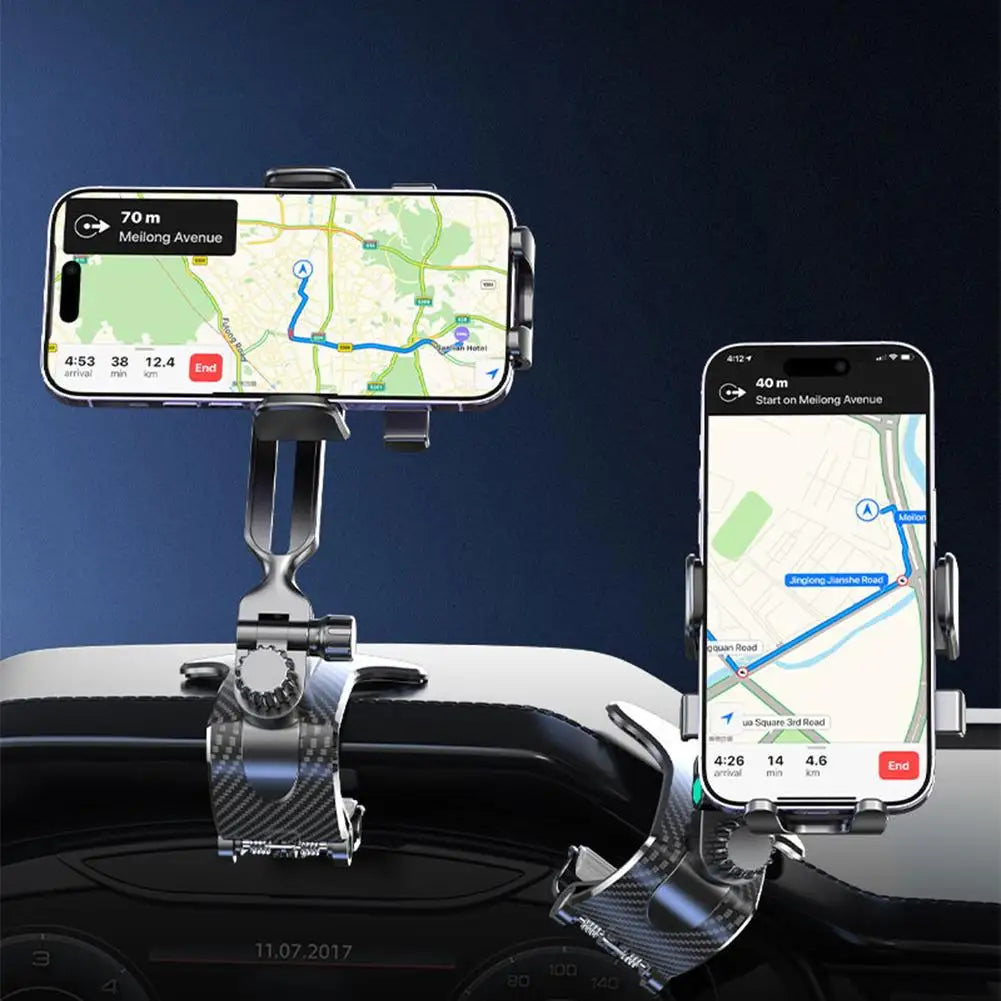 Dashboard Car Phone Mount ABS Auto Cell Phone Holder 1800° Rotation Triangle Anti-Slip Car Phone Stand For Safe Navigation