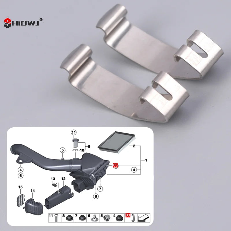 2Pcs 13711716113 Engine Air Filter Housing To Mass Air Flow Spring Clip For F20 3 Series F30 F35