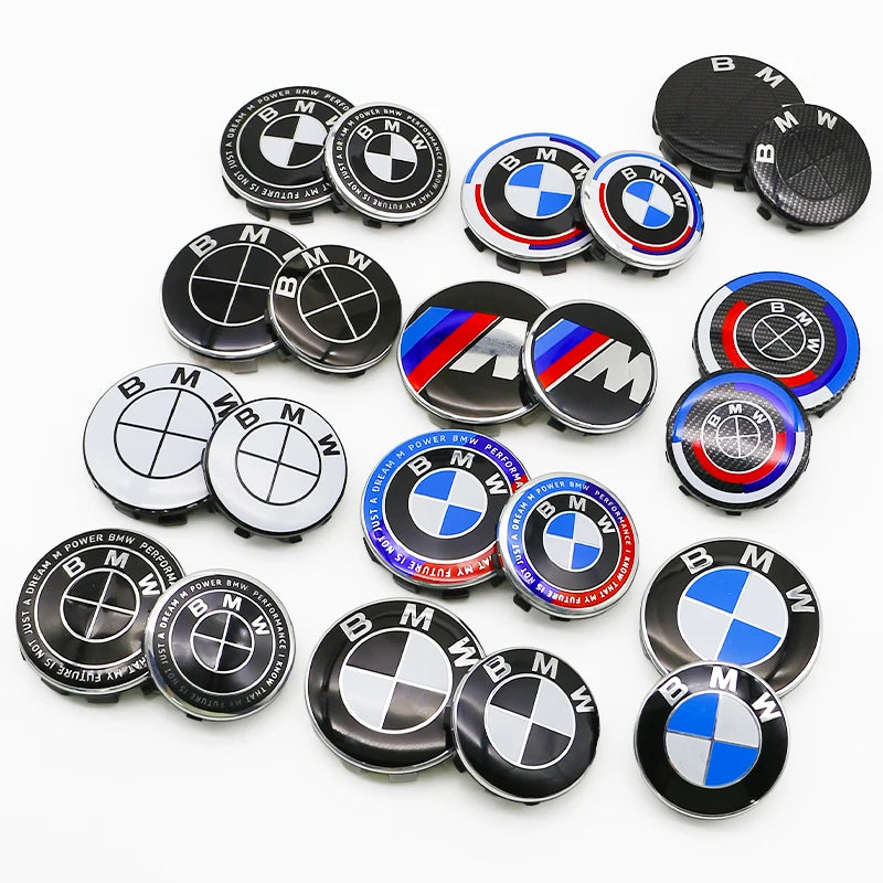 4Pcs 56mm 68mm Wheel Center Caps for BMW 50th Anniversary M Power Carbon Fiber Hubcap Emblem Badge E46 E90 F10 F30 G20 X5
