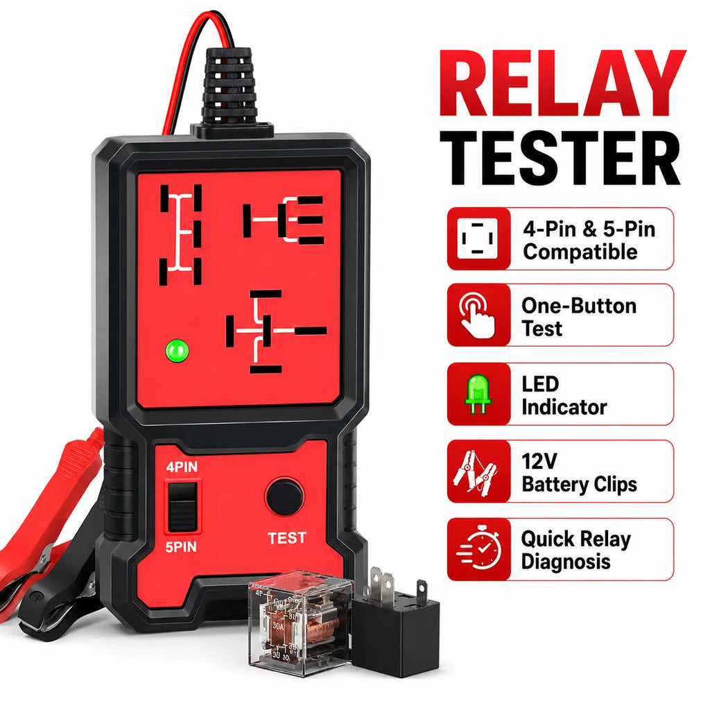 2026 Newest Red Relay Tester 12V Universal Automotive Relay Detector Electronic Car Circuit Tester Battery Checker Auto Repair D