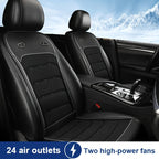 12V/24V Summer Cooling Car Seat Cushion Front Seat Cooled Seat Cover with Intelligent Fans Breathable Ventilated Seat Cushion Car Mobile World