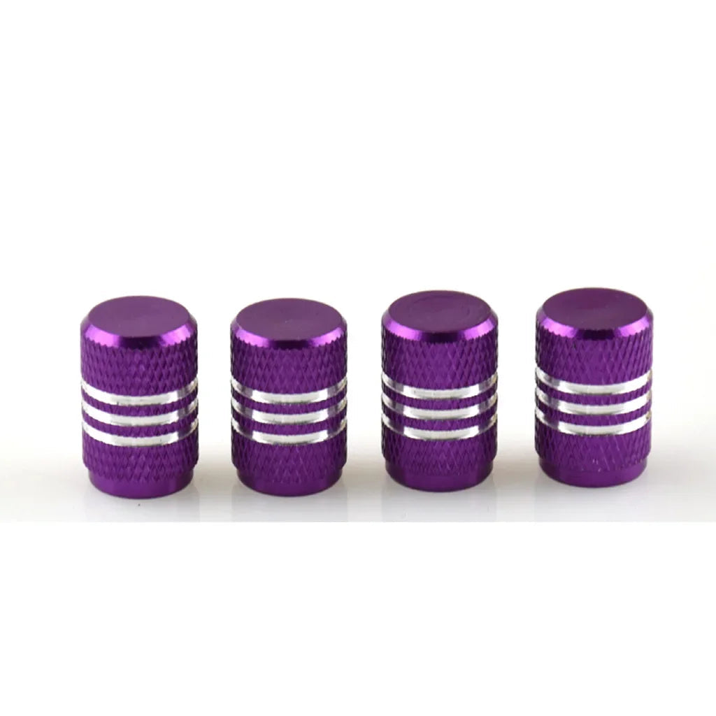 4PCS Car Tire Valve Stems Cap Knurling Style Tire Valve Cap Aluminum Tire Wheel Stem Air Valve Cap Universal Car Accessories CM World