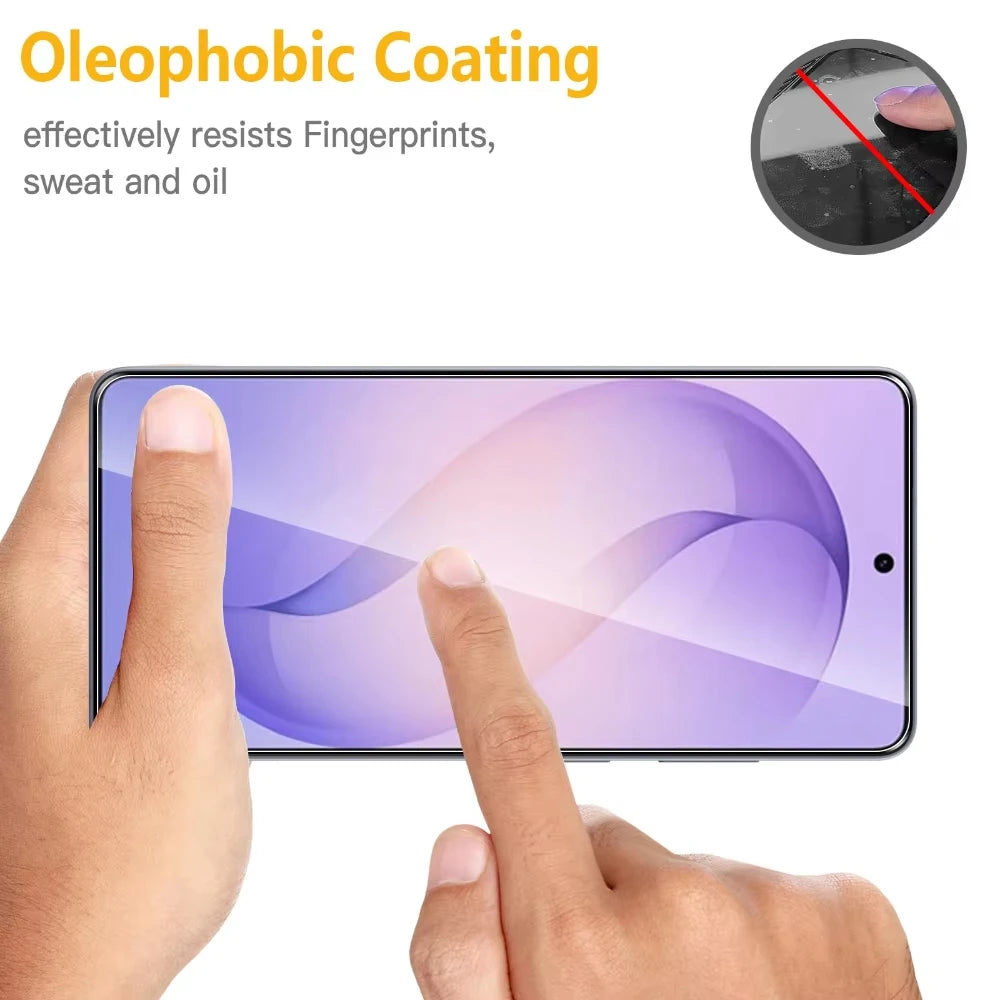 4PCS Fingerprint Unlock Screen Protector For Samsung S26 Ultra S25 S24 Ultra S23 S22 S21 Plus Screen Protective Tempered Glass