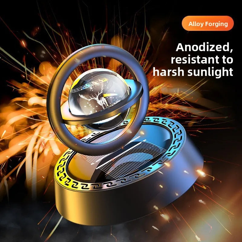 Solar-Powered Rotating Dashboard Aromatherapy Car Center Console Ornament, Car Perfume For The Interior