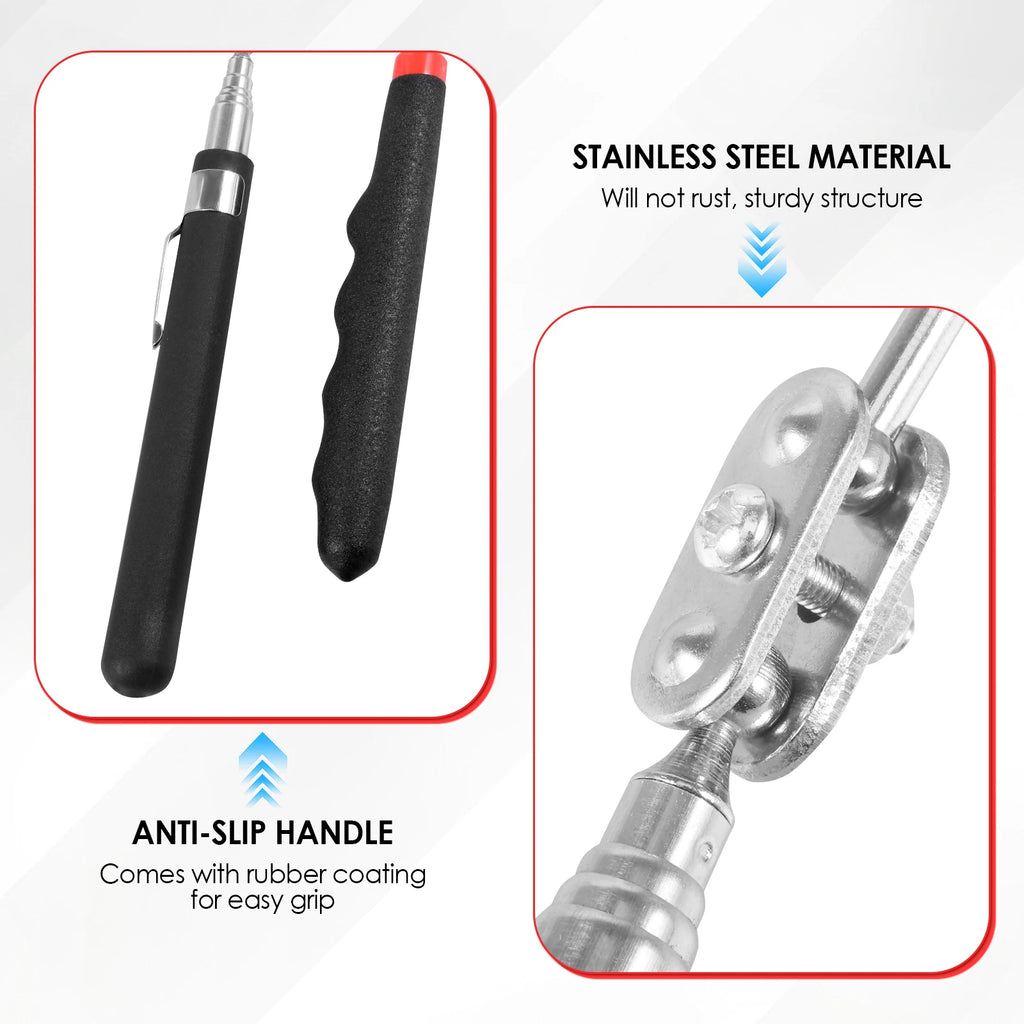 5/4Pcs Telescoping Inspection Mirrors Set Stainless Steel Retractable Mechanical Mirror 360° Rotation Mirror Inspection Tools CM World