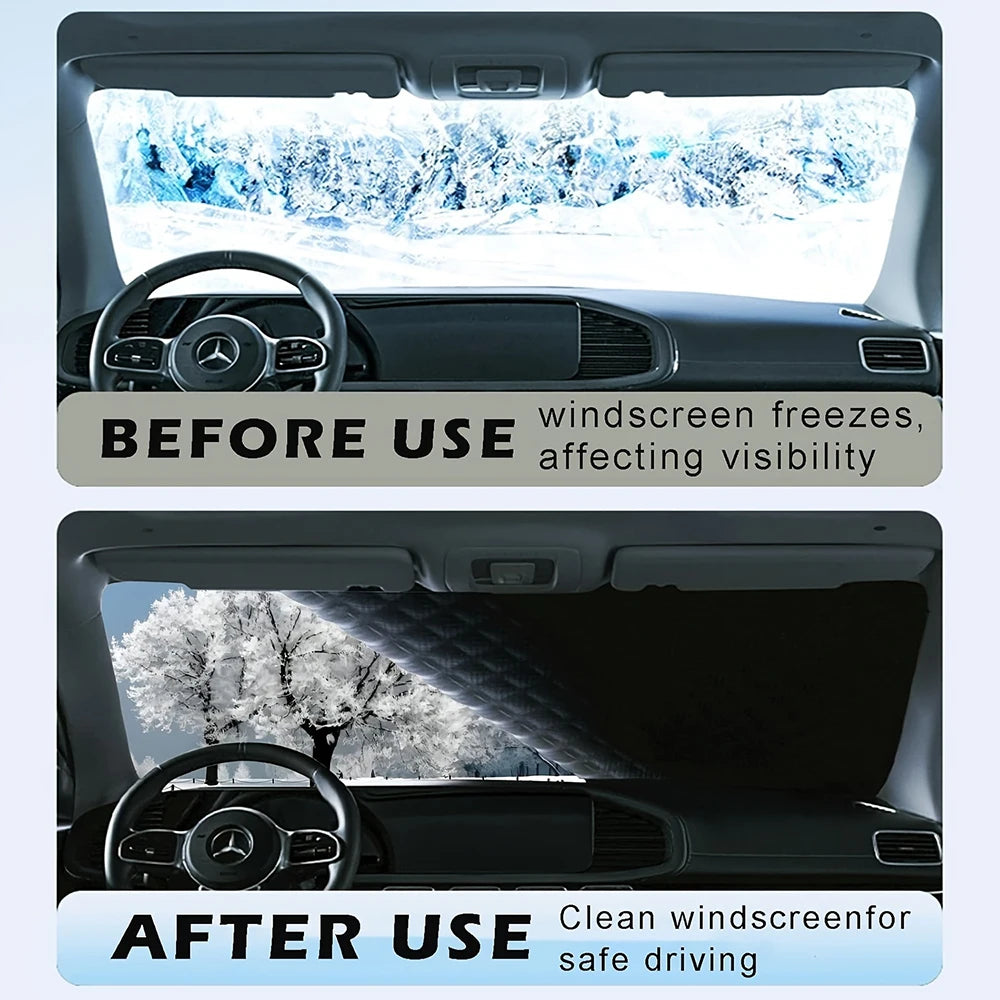 Snow Cover for Car Windshield Oxford Cloth Thickened Antifreeze Sunshade Heat And Snow Protection Auto Sun Visor Car Accessories Car Mobile World