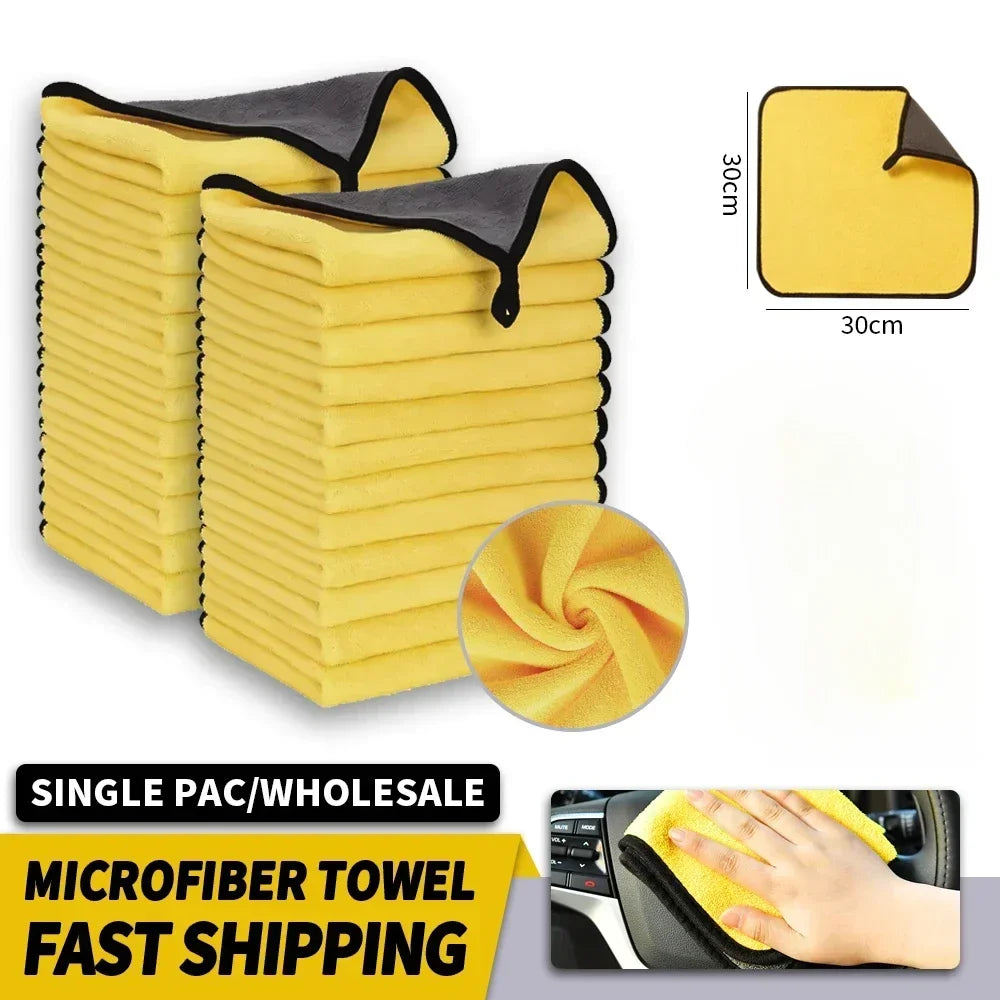 10-1Pcs Microfiber Cleaning Towel Car Cleaning Cloths Professional Detailing Car Drying Microfiber Towel Wash Towels Accessories