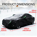 190T Thermal SUV Four-Door Full-Cover Car Cover Winter Snow and Frost Resistant Side Zipper Design Black Universal Fit CM World