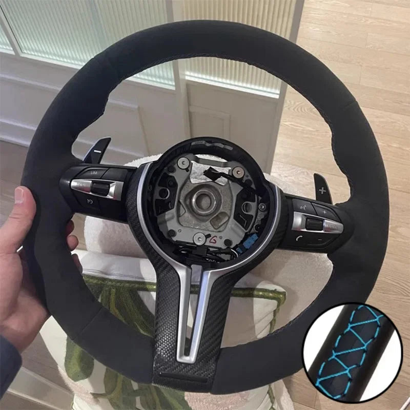 DIY Car Steering Wheel Cover Suede For BMW M Sport F30 F31 F34 F10 F11 F07 X1 X2 X3 F25 F32 F33 F36 F48 F39 Car Accessories CM World