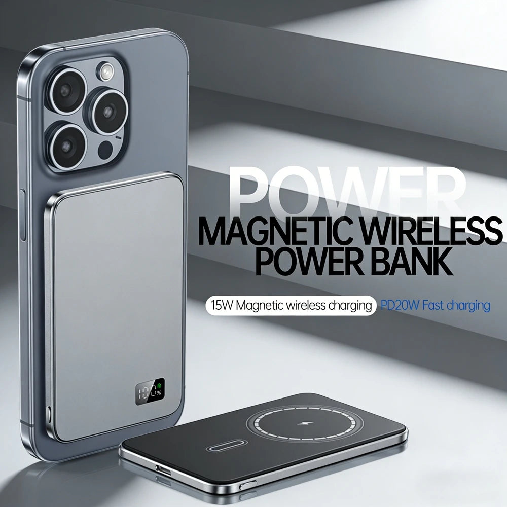 CCC Magnetic Wireless Power Bank Thin Portable PD20W Fast Charging External Battery For Magsafe For iPhone Samsung Xiaomi Airpod Car Mobile World