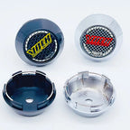 4PCS JDM Sport Rim Cap Clip 60mm 64mm 65mm 68mm 69mm VOLK RAYS Emblem Sticker Wheel Center Hub Caps Car Cover Cap Black & Silver CM World