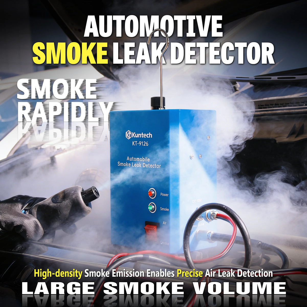 12V Car Smoke Leak Detector EVAP Smoke Machine Diagnostic Tool with Built-in Air Pump Vacuum Fuel Pipe Oil Leakage