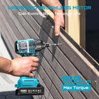 Seesii S531 Cordless Impact Driver Kit 21V Max Torque 1590 In-lbs(180 N.m) Impact Driver Set with Two 2.0 Ah Batteries 1/4" Hex Chuck Power Impact Driver w/ 20 Pcs Drill Bits 0-2500 RPM Variable Speed
