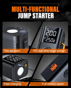 Car jump starter 6000A Jump Starter 150PSI Air Pump Multifunctional Tire Inflator Power Bank Lighting for Car CM World