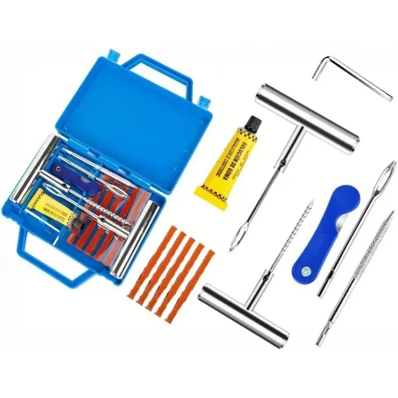 Heavy Duty Tire Plug Kit 12/26Pcs - Professional Tools for Tubeless Tyre Flats Fix Set for Cars Universal Tire Repair Plugs Kit