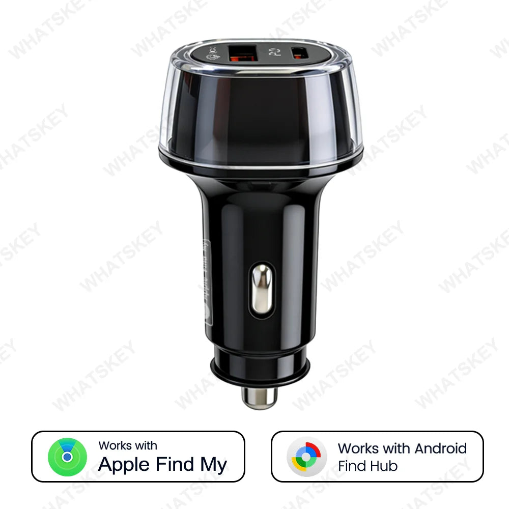 Car Charge GPS Locator Tracker 30W USB Phone Charger Fast Charging Type C QC3.0 Works with iOS Find My APP,Google,Android