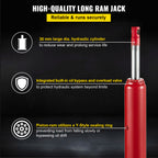 SucceBuy Hydraulic/Pneumatic Long Ram Jack 8 Tons/17363lbs Capacity with Single Piston Pump and Clevis Base Manual Cherry Picker CM World