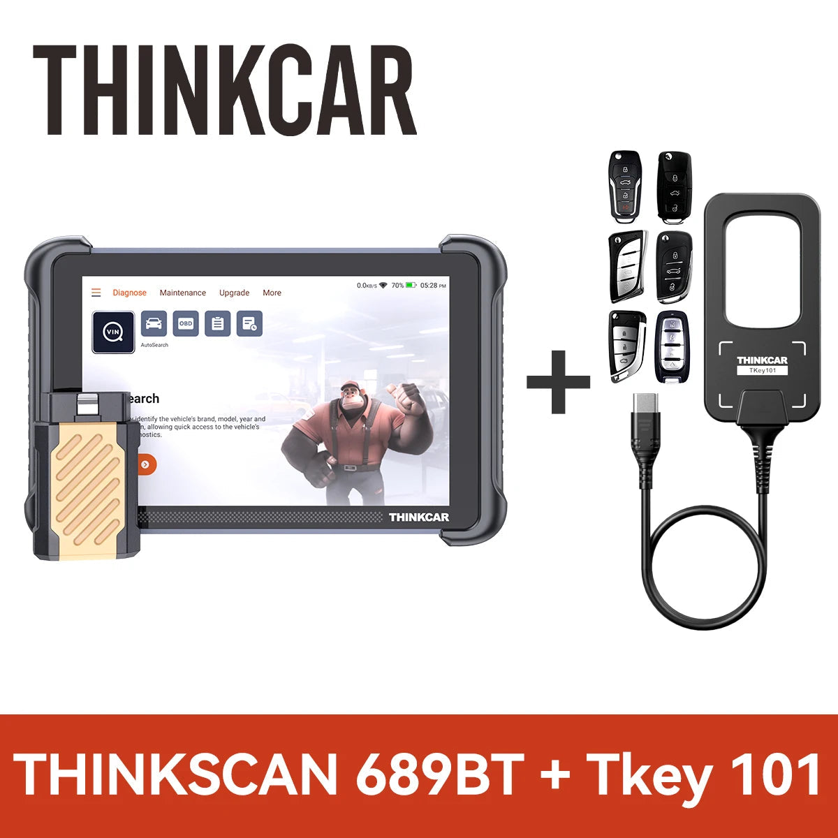 Global Version THINKSCAN 689BT OBD2 Scanner All System Diagnosis ECU Coding Bi-directional CAN FD DOIP Lifetime Free Update Car Mobile World