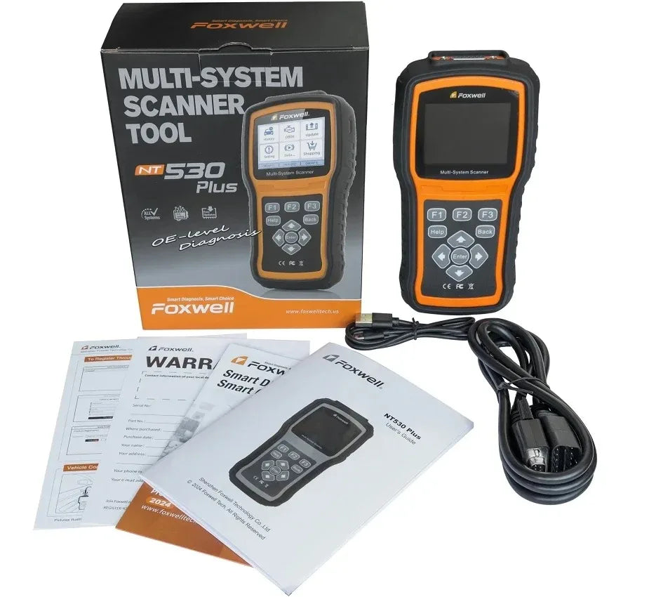 FOXWELL NT530 Plus OBD2 Scanner Oil, ABS, EPB Code Reader Automotive OBD2 SRS Airbag Diagnostic and ABS Brake Bleed Scan Tool Car Mobile World