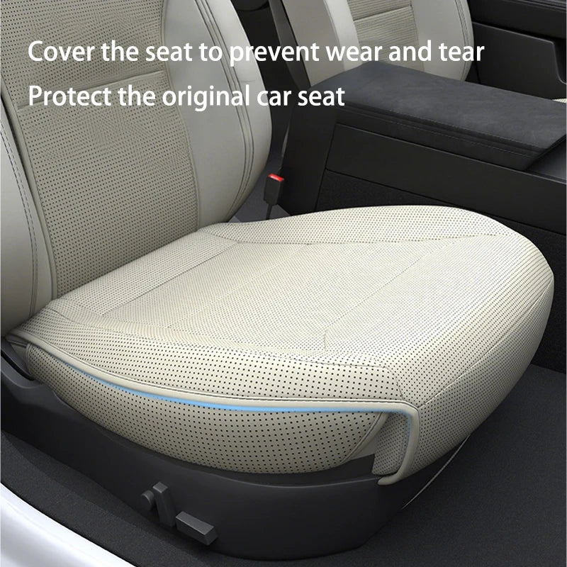 For Tesla ModelY Juniper 2025 PU Seat Cushion Ventilation Comfortable, Four Seasons Universal Split Single Sitting Back row Set CM World