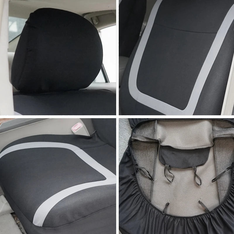 Full Set Car Seat Cover Fabric Universal Polyester Breathable Washable Suitable For Car Truck Van Suv Car Accessories Interior CM World