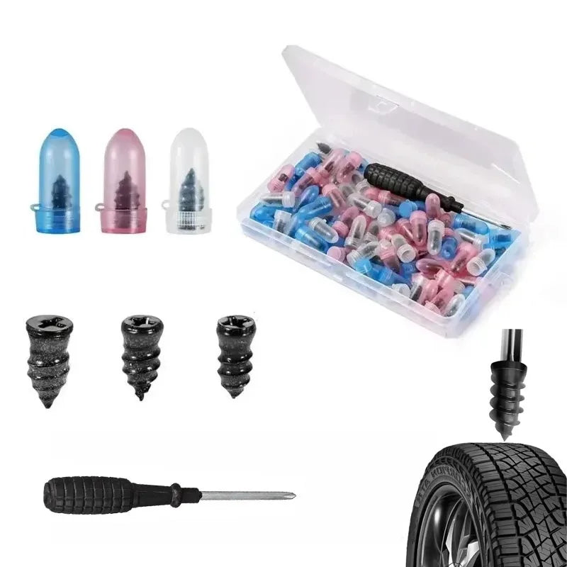 Car Tyre Repair Rubber Nails Set Universal Motorcycle Patch Truck Bicycle Scooter Puncture Tools Kit for Vacuum Kit for Vacuum