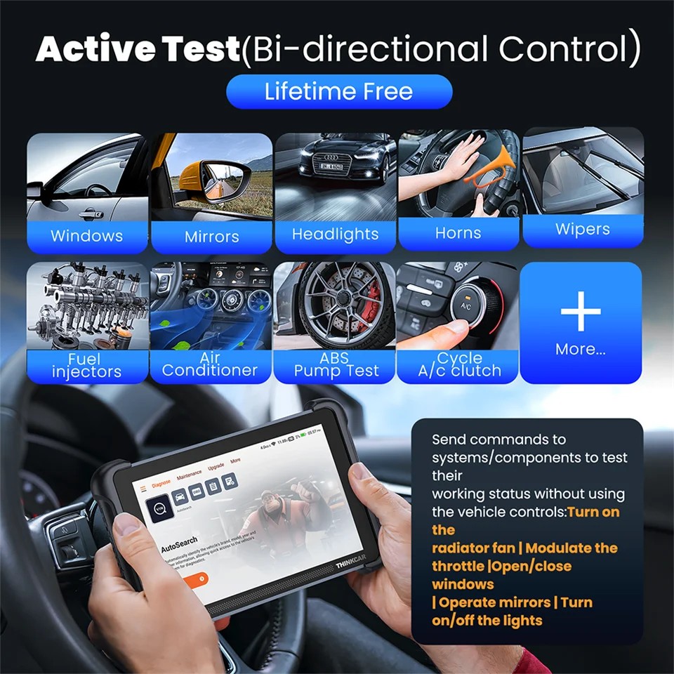 THINKCAR Thinkscan 689BT Diagnostic Tools Full System Automotive Scanner 34 Reset Lifetime Free ECU Coding CANFD DOIP Scan Tools Car Mobile World