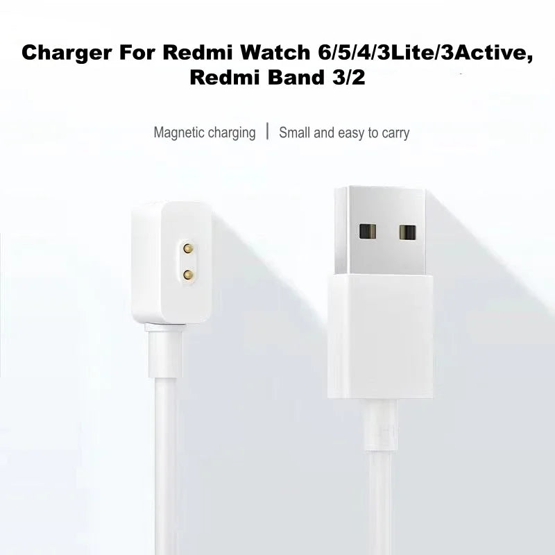 Magnetic Charger for Redmi Watch 6 5 4 3Lite 3Active, Redmi Smart Band 3 2, Xiaomi Smart Band 10 9 8 NFC Pro USB Charging Cable Car Mobile World