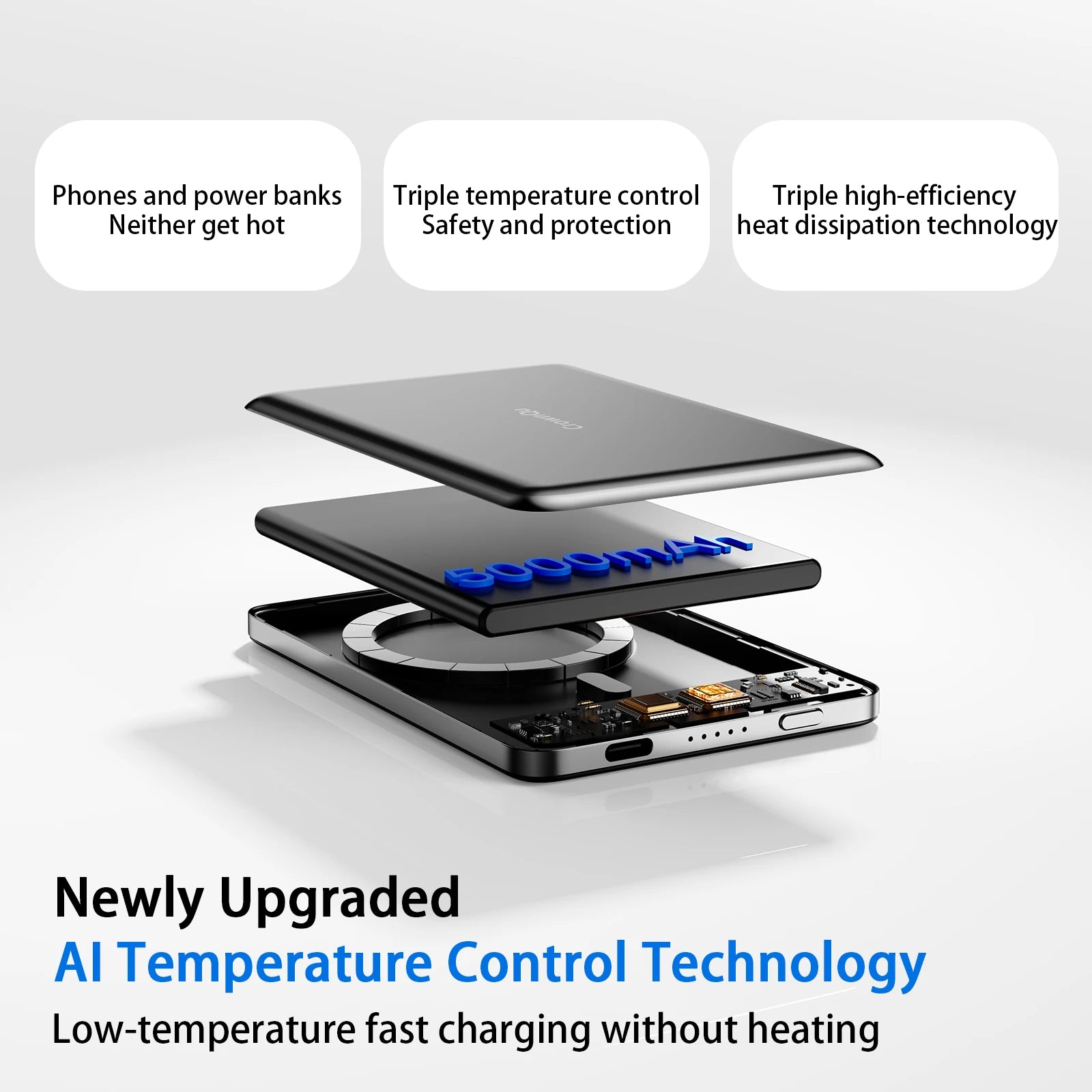 Metal Magnetic Wireless Power Bank 20W USB-C Fast Charging Protable External Battery for iPhone 17 16 15 14 13 12 Smartphone Car Mobile World