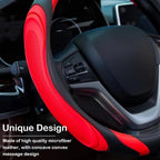 Concave Convex Massage Steering Wheel Cover 38cm Microfiber Leather Cover Non-Slip Breathable Car Steering Wheel Protector