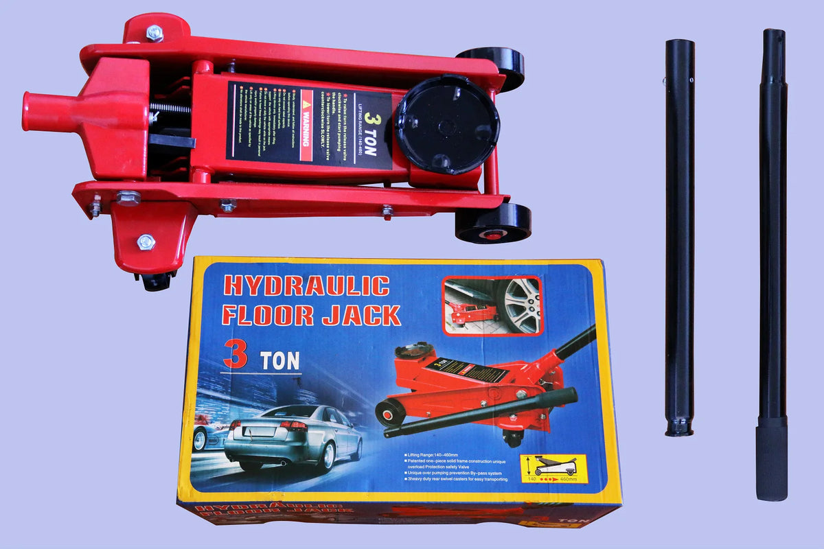 3T Hydraulic Jack, 3 Ton Car Jack with Wheels, Portable Lift for Small Cars, Compact and Durable Vehicle Repair Tool