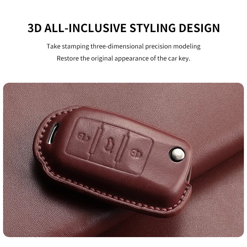 Leather Cars Key Case Cover Shell For Polo Golf7 MK7 Tiguan Passat Golf Jetta Lavida Car Remote Key Case Shell Garnish Accessory