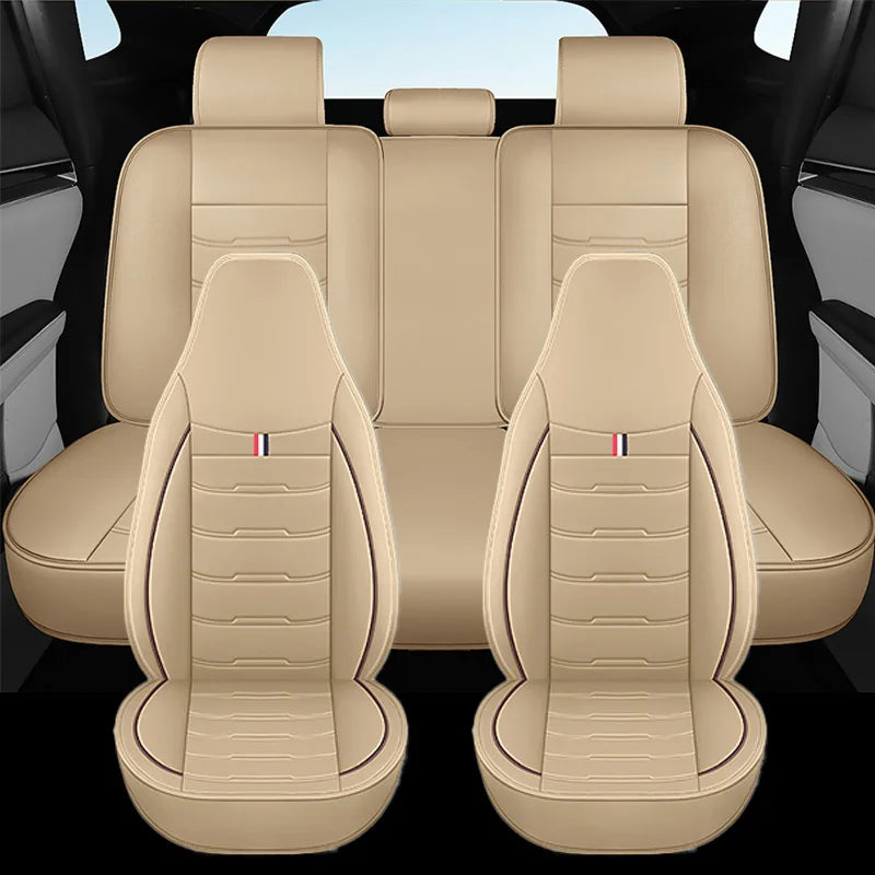 Universal Five-Seater Car Seat Cover with Integrated Headrest Cover Suitable for Most Cars Vehicle Seat Cushion Protector CM World