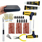 Emergency Tire Repair Kit - Quick Fix Heavy-Duty Glue & Rubber Strips for Cars/Trucks/RVs Puncture, On-the-Go Safety CM World