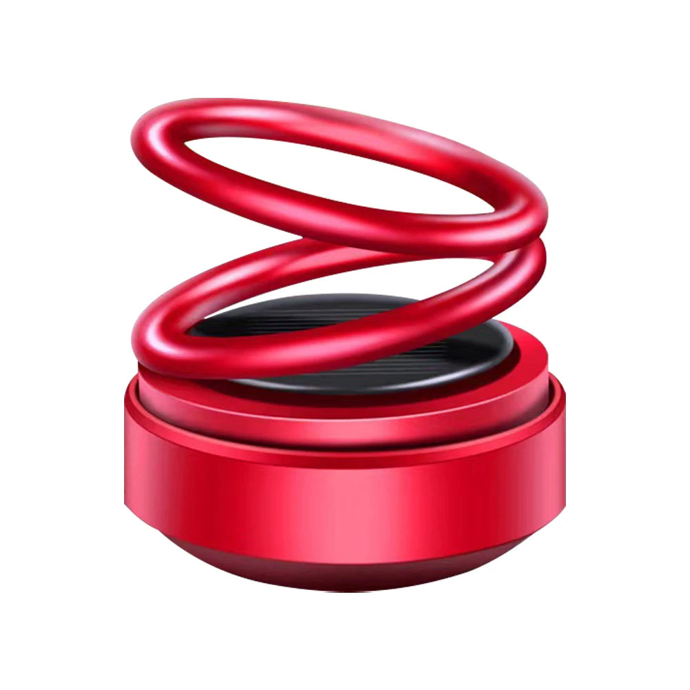 Solar Powered Aromatherapy Diffusers Portable Double Ring Aroma Diffuser Rotating Suspension Car Decoration Accessories