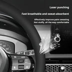Car Non-Slip Steering Wheel Cover, Nappa Texture, Fits 37-38cm Steering Wheels, Ultra-Thin, Anti-Slip, Universal for All Seasons