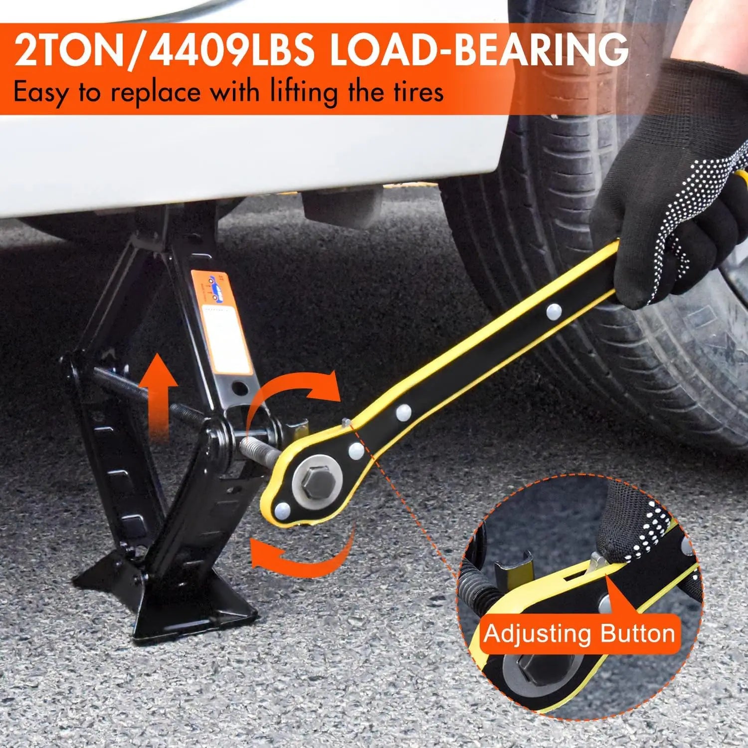 2 Ton Scissor Car Jack with Tire Changing Kit - Emergency Tool for Cars, SUVs, MPVs CM World