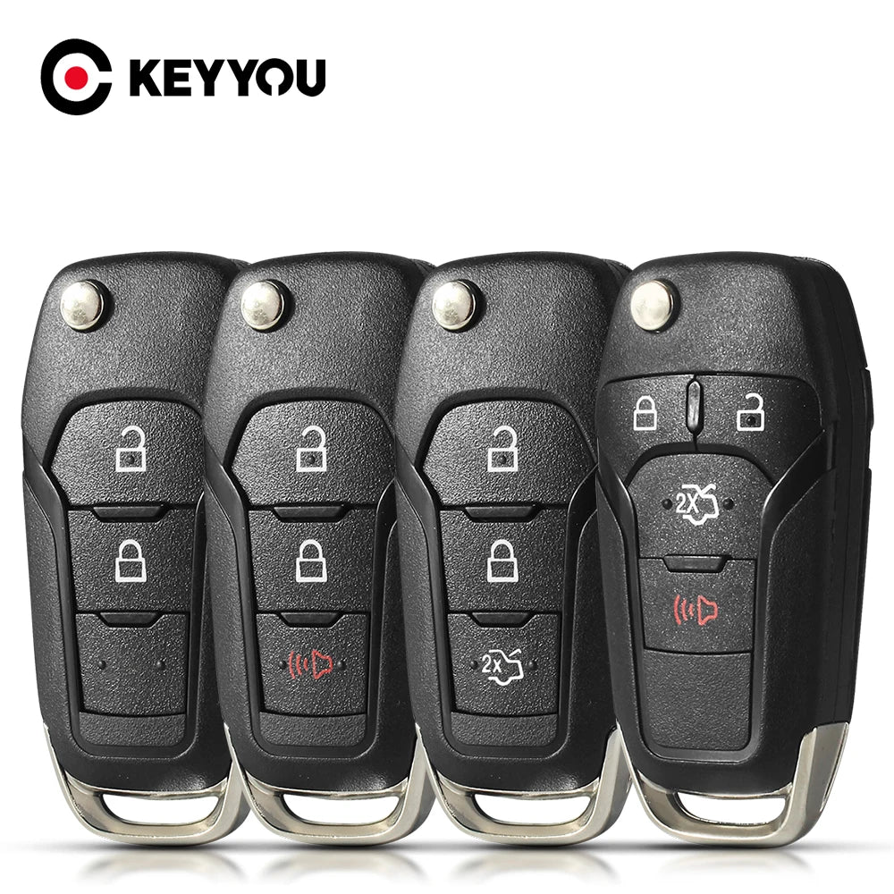 KEYYOU Remote Car Key Shell Case For Ford F150 F250 F350 Explorer Ranger KA Fiesta Mondeo Focus Kuga Escort Fob 2/3/4 Buttons CM World