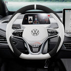 Suede Car Steering Wheel Cover for Volkswagen T-ROC R Taigo Touareg R Atlas R Taos T-Cross 2018 - 2023 2024 2025 Accessories