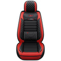 Black & White Faux Leather Car Seat Covers - Universal Fit, Lumbar Support, Waterproof, Anti-Slip, Durable for Cars, SUVs, Truck CM World