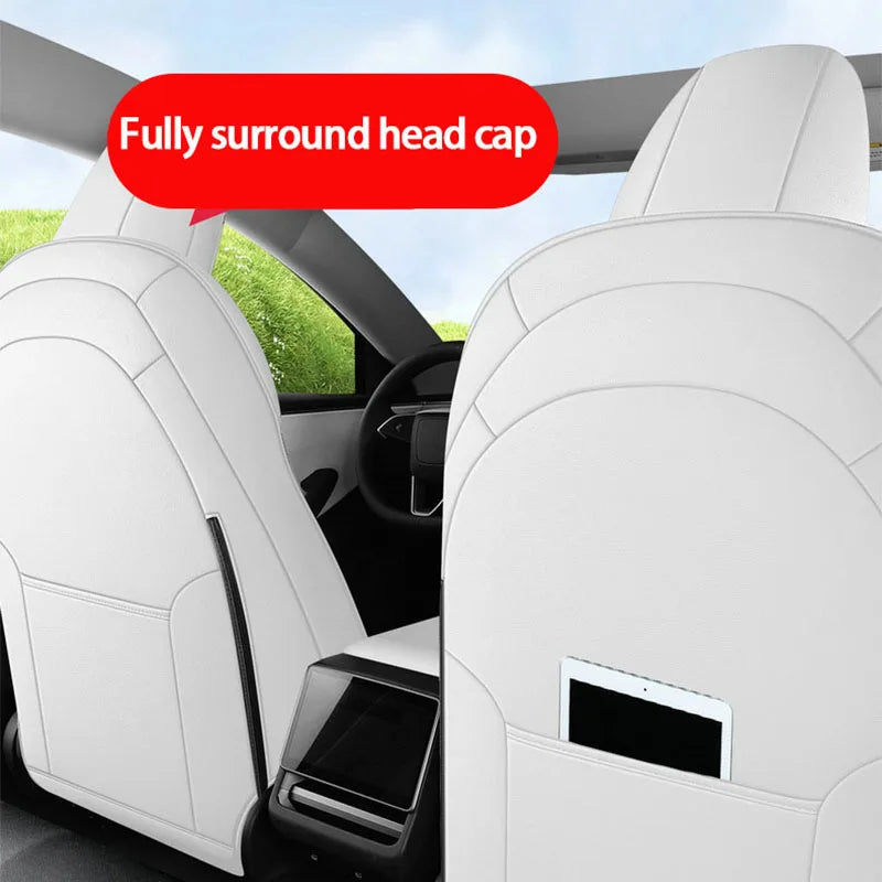 TCYZ For Tesla New Model Y Juniper 2025 Full Set Seat Covers Leather Breathable Car Seat Cover Cushion Protector Replacement CM World