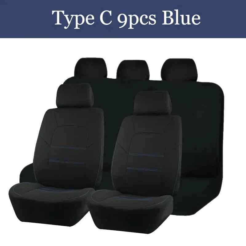 AUTOKING 4pcs/9pcs  Universal Polyester Car Seat Cover Set Car Accessories Interior Fit For Most Car, Truck, SUV, or Van CM World